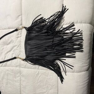 Black Fringe Crossbody